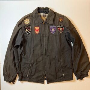 Vintage Elesco Sportkleidung Souvenir Patch Jacket Talon Zip Plaid Lined Men L